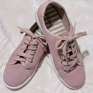 VIONIC Suede Lace Up Sneakers SIZE 7 -DUSTY ROSE Pre-Loved